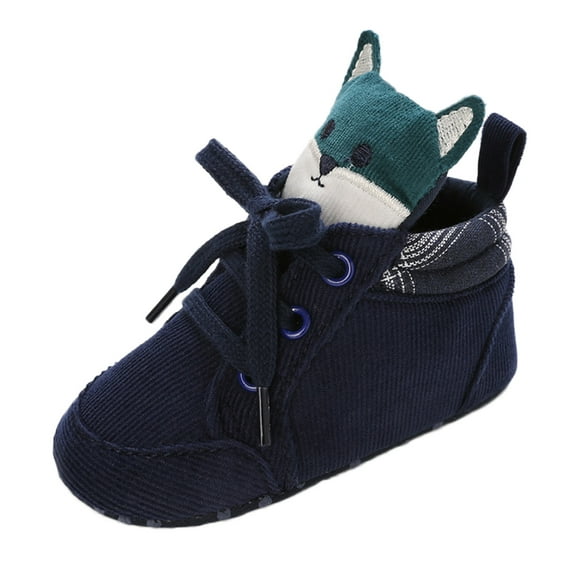 Povozer Baby Girls Boys Warm Fleece Winter Booties First Walkers Slippers Shoes(Blue,0-6 Months)