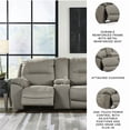 thumbnail image 6 of Ashley Furniture Next-Gen Gaucho Faux Leather Power Reclining Loveseat in Gray, 6 of 14