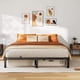 thumbnail image 1 of 10-pulgada tamaño completo-size metal platform marco de cama: no box spring, no screws, 800 lbs capacity, heavy duty, tool-free assembly con reinforced iron slats y legs, 1 of 7