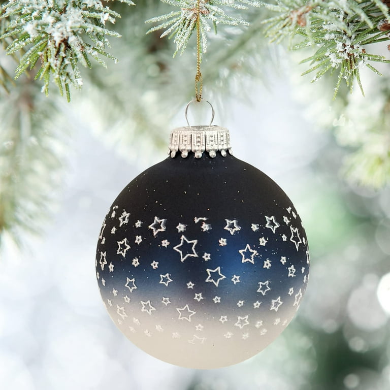 Black Christmas Glass Ball With Gold Branch, Glitter Xmas Ornaments, Blown  Glass Christmas Ball,handmade Paited Christmas Glass Bauble 