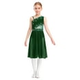 thumbnail image 1 of Manyakai Girls Lyrical Ballet Dress Ruffled Hem Stretch Fabric for Daily Practice Competition Warm-ups Lyrical Skating Events Lake Blue 8, 1 of 7