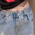 thumbnail image 4 of EnJoCho Kids Girls Jeans Elastic Waist Cool Ripped Washed Denim Wide Leg Age 5-15 Years Distressed High Waist Trendy 𝖸2𝖪 Vintag𝖾 Skinny Mom Jeans Flare Bootcut Streetwear, 4 of 8