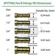 thumbnail image 3 of 5 Piezas Xfitting 3/4"" X 3/4"" X 3/4"" Pex Tee Latón Pex B Versión Engarzada Puerto Completo 5 Paquetes, 3 of 3