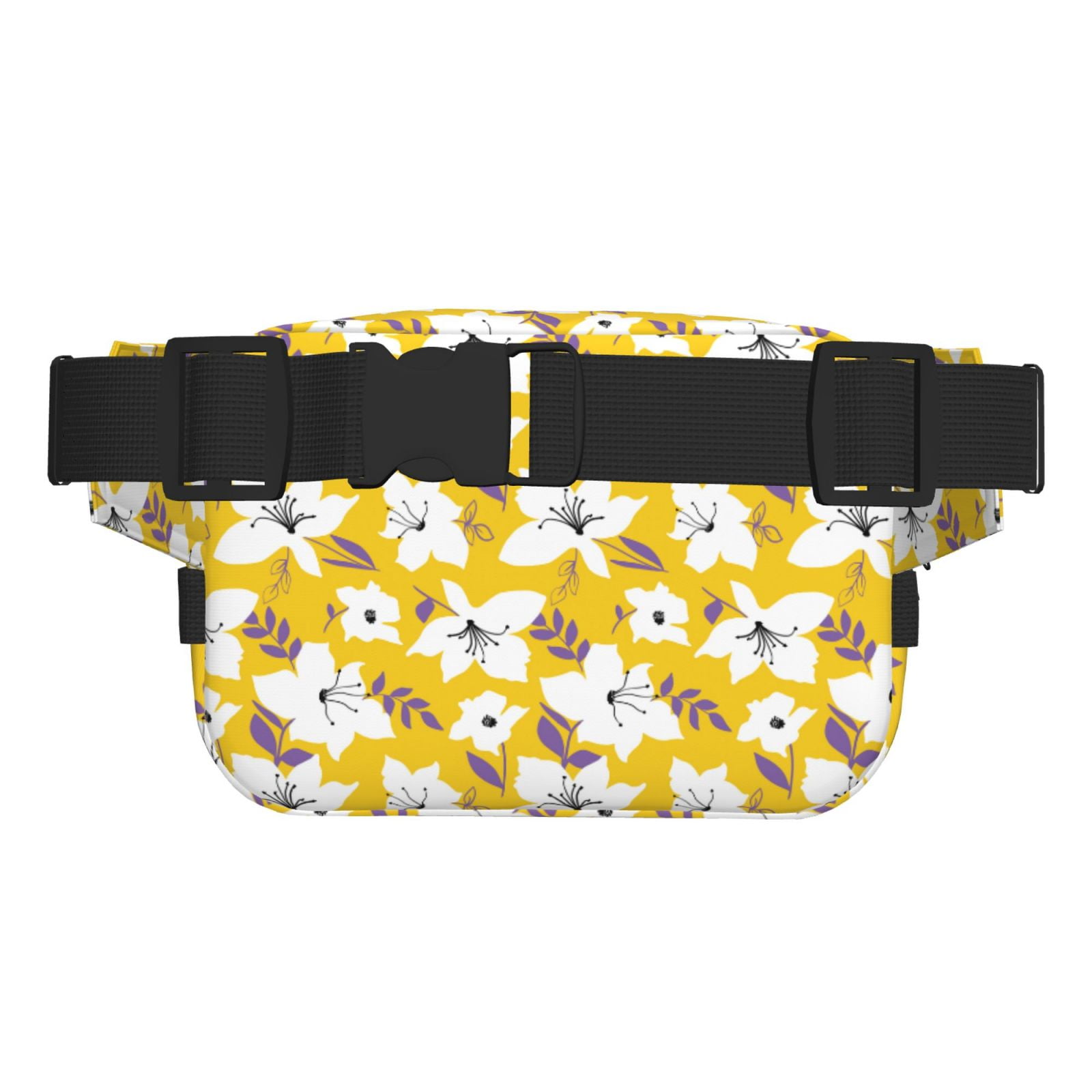 Picia Lilies Flowers Print Square Double-Layer Waist Bag Mini Adjustable Waist Belt Bag Exercise Running Travel Hiking