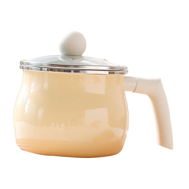 Cacerola para sopa con mango ergonómico versátil para cocinas de gas, esmaltada. Amarillo