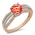 thumbnail image 2 of 1.27 ct Round Cut Simulated Red Diamond Solitaire with Accents Engagement Ring for Women in 18K White/Rose Gold, 2 of 2