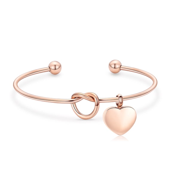 Heart Locket Stainless Steel Open Bangle Funeral Urn Bracelet for Ashes Holder Cremation Jewelry for Ashes
