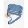 thumbnail image 6 of Gustave Denim Crossbody Bag for Women Multi Pockets Shoulder Messenger Bags Large Capacity Canvas Jean Casual Tote Satchel Purses and Handbags, Blue, 6 of 8