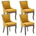 thumbnail image 2 of Paproos Dining chairs Set of 4, Upholstered Dining Room Chair with Solid Wood Legs and Bronze-Nail Head, Modern Kitchen Chair with Thick Fabric, Side Dining Chair for Home, Dining Room, Gold, 2 of 10