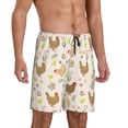 thumbnail image 2 of Kdxio Chicken Family Print Mens Sleep Shorts Bottoms Soft Comfy Pajama Wear Pants with Drawstring Pockets, 2 of 7