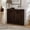Dark Walnut 146, variant on Mid Century Modern Fluted Sideboard Cabinet with 2 Outlet Holes, Buffet Cabinet with Storage, Narrow Side Cabinet for Living Room Entryway Hallway Kitchen Coffee Bar, Black, Solid Wood+MDF, 39L x