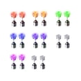 thumbnail image 4 of Minnieouse 1/2 par LED Grow Light Up Acero inoxidable Dance Christmas Studs Earring Ropa, zapatos y accesorios Miscelánea violeta 2.2*0.7 cm Minnieouse PS1123-05, 4 of 6