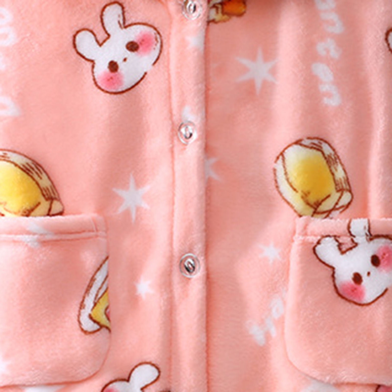 Kids Girls Pajamas Set Warm Winter Fall Sleepwear Soft Tops Pants Sets With Pockets Trendy Child Streetwear
