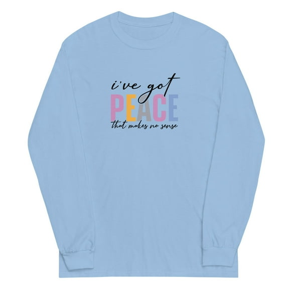 I Have Got Peace Long Sleeve Shirt (Light Blue, S)