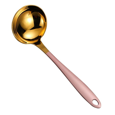 

Nordic Stainless Steel Soup Spoon Ladle Slotted Colander with Colorful Matte long Handle for Kitchen Hotpot Serving
