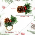 thumbnail image 4 of Dalrosia 6PCS Christmas Pine Cone Napkin Rattan Rings Poinsettia Flower Holder Napkin Ring Berry Xmas Rustic Napkin Ring for Christmas Wedding Birthday Party Dinner Table Decor, 4 of 5