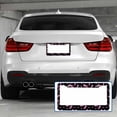 thumbnail image 4 of Sloboki Pink Ribbon License Plate Frame Universal Aluminum Metal Car Tag Holders Cars Decor, 4 of 5