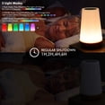 thumbnail image 4 of Touch Lamp, Portable Table Sensor Control Bedside Lamps with Quick USB Charging Port, 5 Level Dimmable Warm White Light & 13 Color Changing RGB for Bedroom/Office/Hallways, 4 of 7