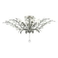 thumbnail image 6 of JONATHAN Y Elisana 26" 4-Light Contemporary Bohemian Iron/Acrylic LED Semi Flush Mount, Silver Gray/Clear, JYL9550A, 6 of 9