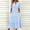 Blue, variant on ClodeEU Women's Summer Jacquard V Neck Short Sleeve Dress ,Solid Color Casual Midi Dress Black,Women's Plus L