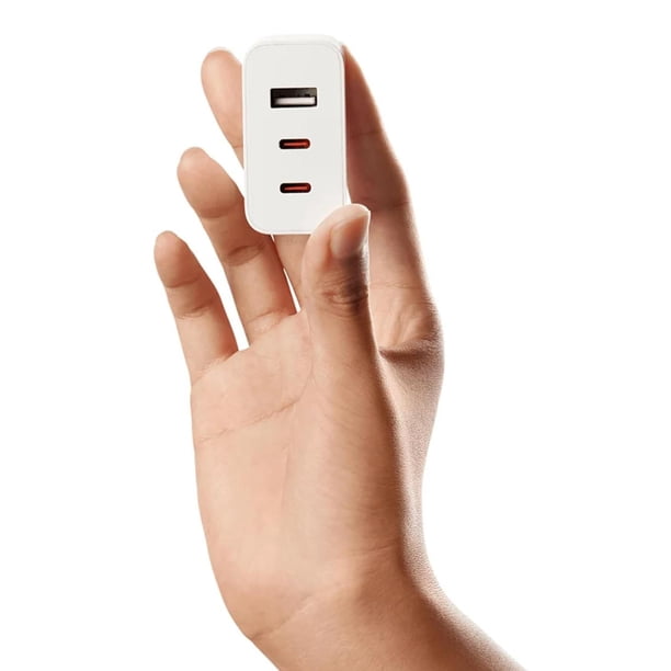 Xiaomi 67W GaN Cargador Triple Puerto (2 tipo C + USB) Compatible con Android iPhone iPad, Portátile