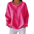 thumbnail image 2 of Mifsaly Womens Waffle-Knit Pullover Sweater Oversized Long Sleeve Crewneck Sweatshirt Comfortable Casual Loose Fit Fall Fashion Tops M, 2 of 6