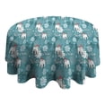 thumbnail image 4 of Blue Christmas Polar Bear Pattern Round Tablecloth 60"x60",Wrinkle Wipeable Table Cloth for Kitchen Dining Room Picnic Patio Party, 4 of 6