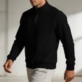 thumbnail image 6 of ZUBKTE Men's Quarter Zip Cotton Pullover Lightweight Mock Neck Sweatshirt Casual Long Sleeve Shirts M-3XL, 6 of 7