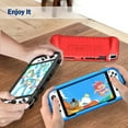 thumbnail image 4 of Fintie Kids Case for Nintendo Switch OLED Model 2021 with 2 Game Card Slots - [Kids Friendly] Ultralight Shockproof Protective Cover, Ergonomic Grip Case for Switch OLED Model Console 7.0", Red, 4 of 9