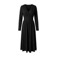thumbnail image 5 of Afdoent Women's Dresses Long Sleeve Dress Style Summer Autumn Elegant Beach Dresses Long V Casual Dress Fashion Beach Vacation Clothes, 5 of 6