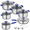 Blue, variant on 15Pcs Stainless Steel Cookware Set, Pots and Pans Set with Glass Lids, Kitchen Induction Cookware with Utensil Sets For Oven & Dishwasher ,Heavy Premium Kitchen Cooking, Blue