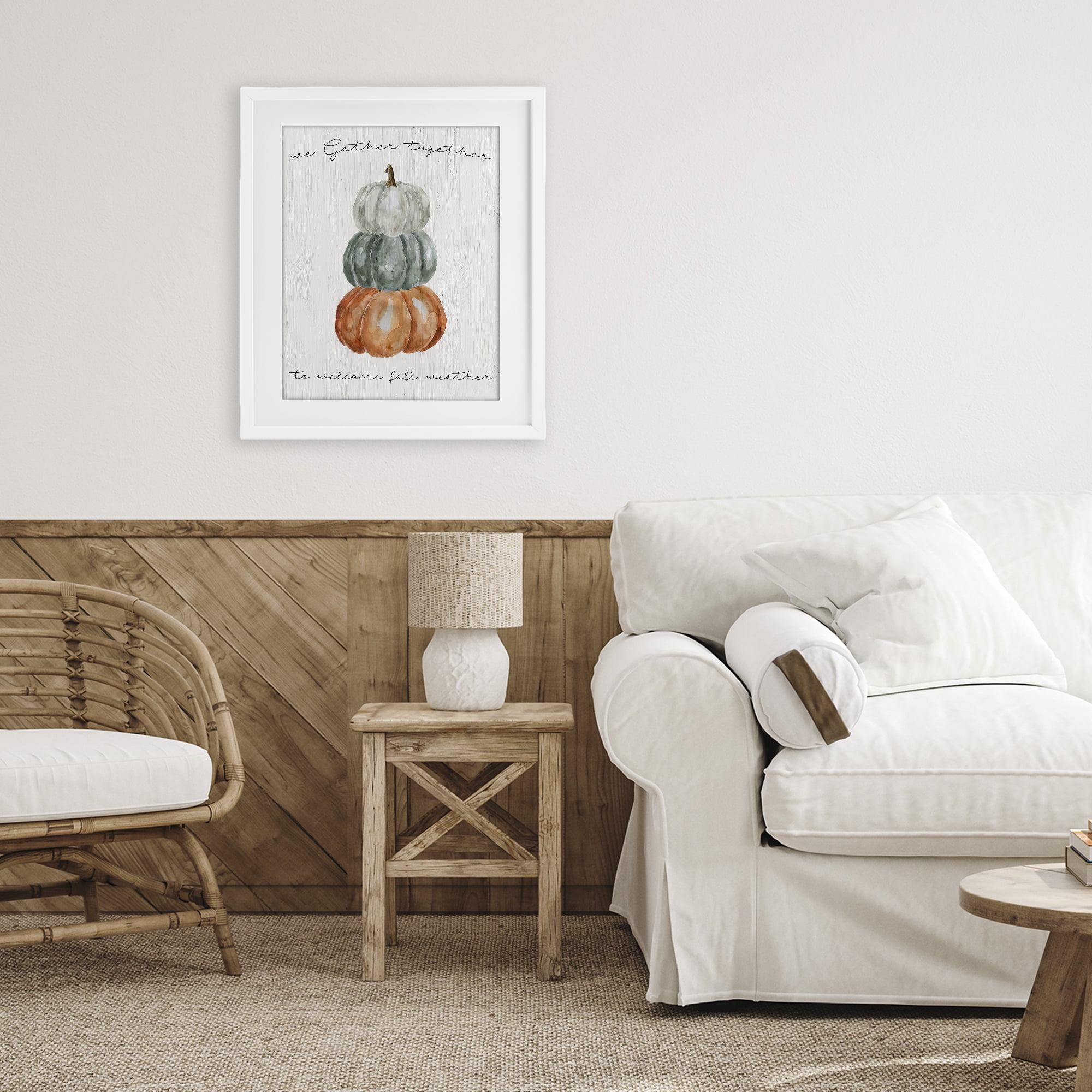 Stupell Industries Gather Together Fall Weather White Framed Print Under Glass, design by Livi Finn