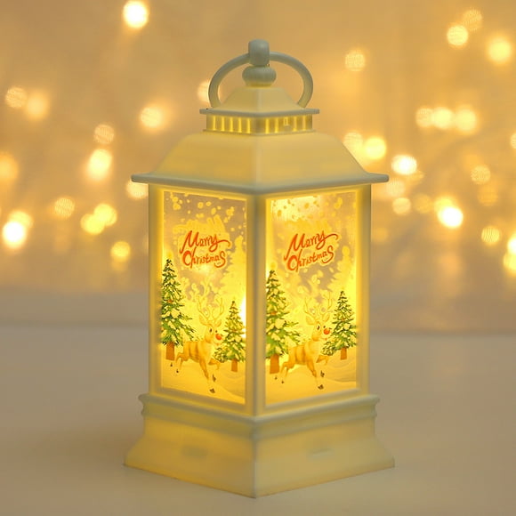 Lámpara de viento de decoración navideña, luz de noche, regalo de jardín de infantes, lámpara portátil, lámpara de vela de escritorio, decoración de ventana