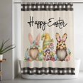 thumbnail image 5 of Easter Gnomes Small Stall Shower Curtain, Waterproof Shower Curtains for Bathroom, Eggs Bunny Spring Daisy Flower Vintage Plaid Washable Fabric Bath Curtain for Bathtub with Hooks 36x72 Inches, 5 of 9