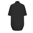 thumbnail image 4 of AXXD Womens Sweatshirts Black Basic 2024 Oversized Summer Trendy Solid Color Short Sleeve Round Neck Loose Casual Top, 4 of 5