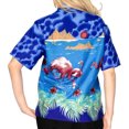 thumbnail image 2 of HAPPY BAY Women's Casual Beach Blouse Shirt Collared Blouses Button Down Short Sleeve Dress Tee Shirts Hawaiian Tops for Women XXL plus-size Pink Flamingo, Turquoise, 2 of 3