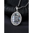 thumbnail image 3 of CACA LADY 925 Sterling Silver St. Raphael Necklace for Men Women Abalone Archangel Medal Pendant Religious Catholic Patron Saint Protection Jewelry Gifts for Traveler, 3 of 6