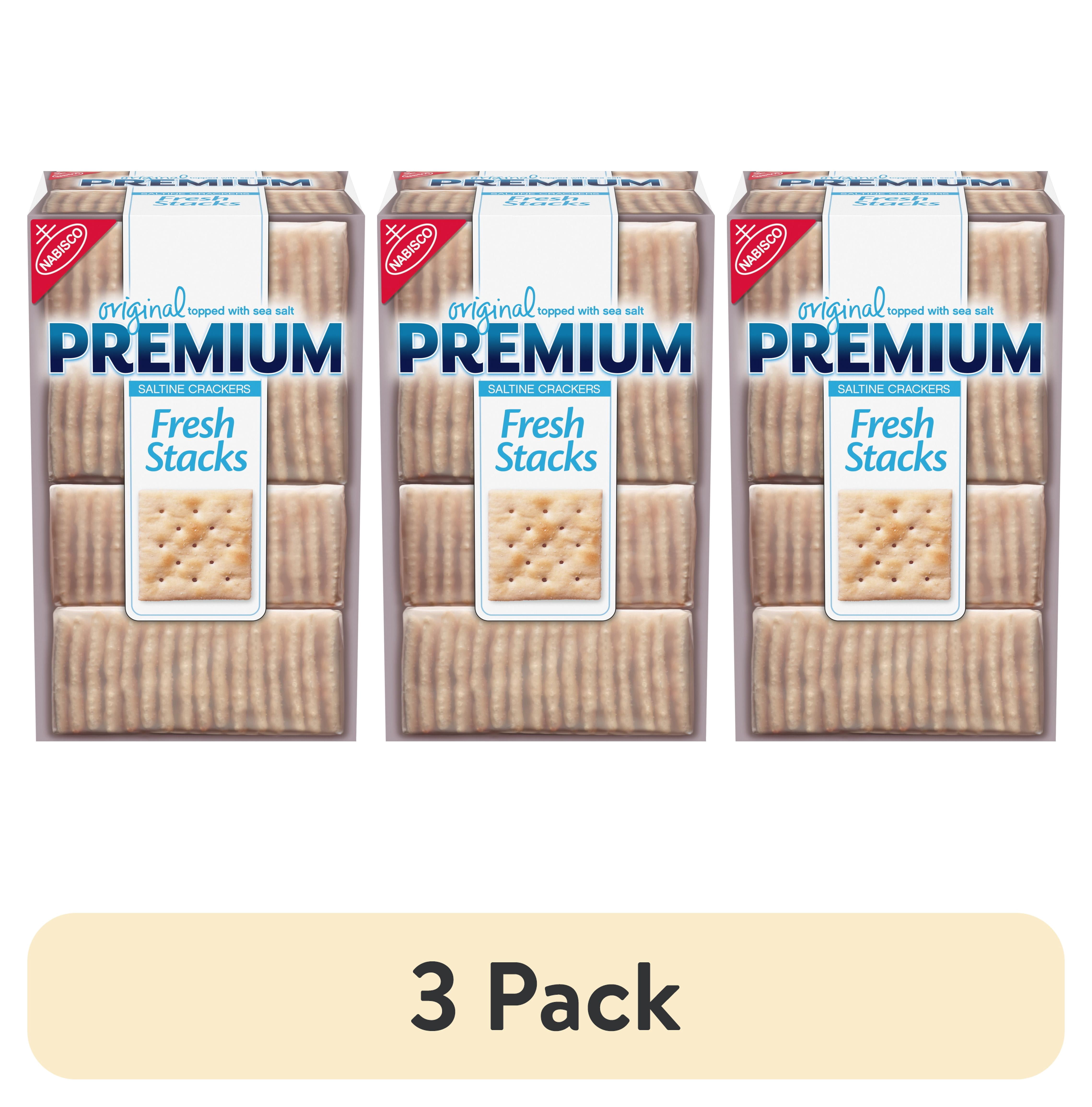 (3 pack) Premium Fresh Stacks Original Saltine Crackers, Travel Snacks, 13.6 oz (8 Multi Snack Packs)