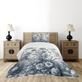 thumbnail image 4 of Ambesonne Floral Eucalyptus Quilted Bedspread Set 2 Pcs, Vintage Flowering, Twin Size, Slate Blue and Burgundy, 4 of 5