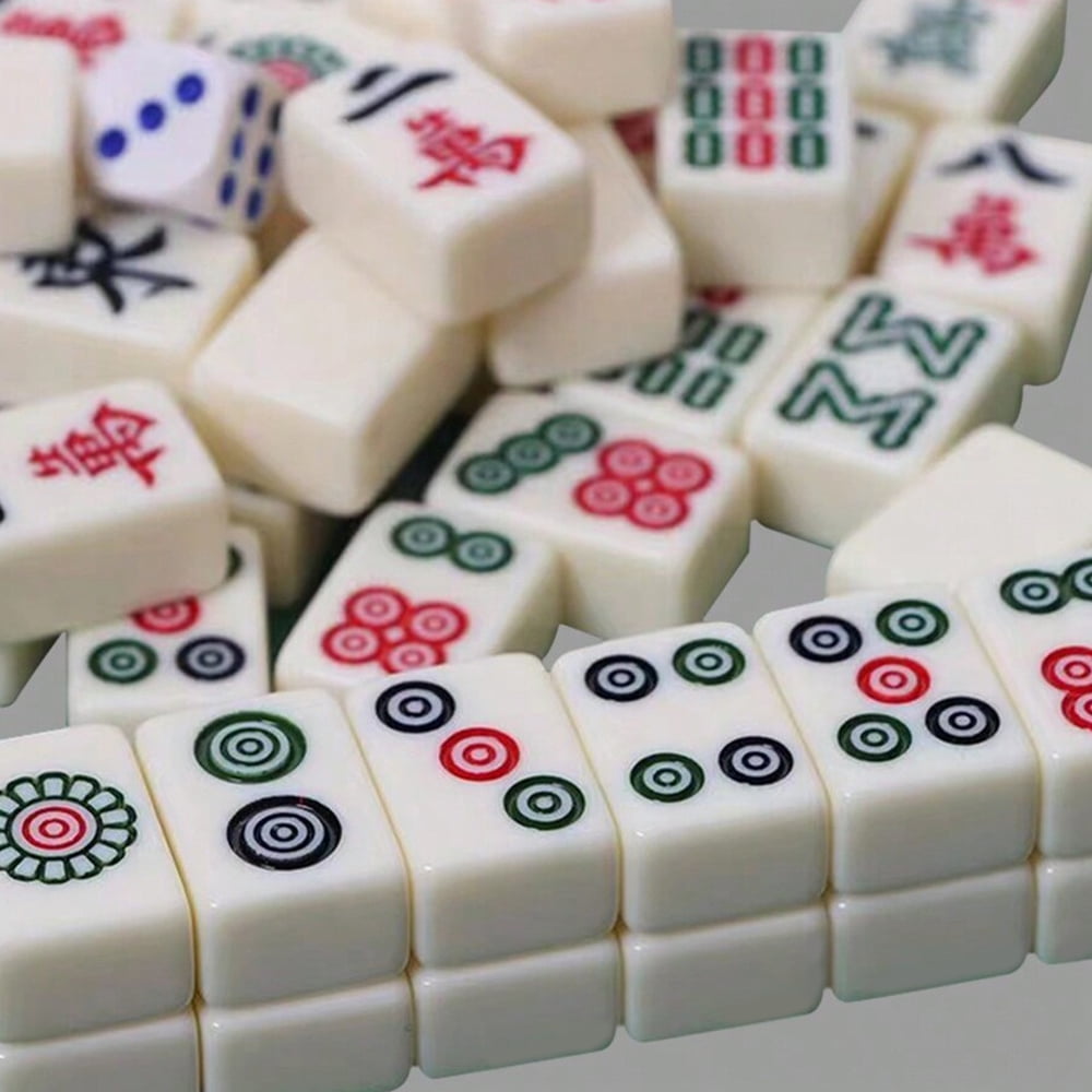 Portable Mini Mahjong Set, Originating From Chinese Entertainment Games, Travel Outdoor Hand-rub Mahjong, Festival Party Game, Birthday Party Game