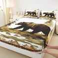 thumbnail image 3 of Homewish Wildlife Bear Twin Sheet Sets 3pcs for Kids Teens,Jungle Animal Twin Fitted Sheet Microfiber,Green Brown Breathable Flat Sheet,Super Cozy Room Decor, 3 of 7
