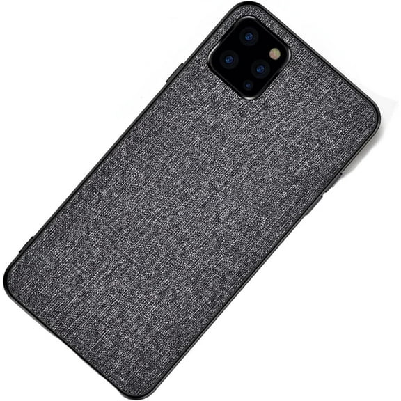Slim PU Canvas TPU Personalized Phone Case for iPhone 13 Pro Max 12 11 X XR XS 7 8 Plus, Lens Protection Shockproof Back Cover(Dark Gray,XS Max)