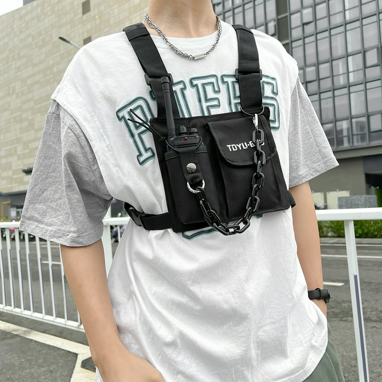 Pinfect Women Men Chest Rig Bag Fashion Hip Hop Pockets Streetwear Vest Waist Belt Pack