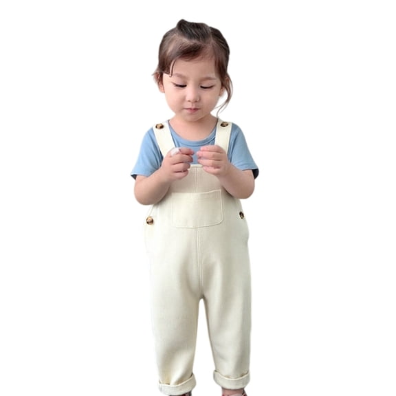 Ruyang Toddler Boys Girls Cotton Romper Straight Leg Preppy Trendy Harem Dungarees Pants Summer Casual Easter Jumpsuit 𝐔niforms
