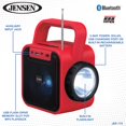 thumbnail image 2 of JENSEN JEP-175 Altavoz portátil Bluetooth recargable con puerto de carga USB de emergencia incorporado, radio FM, linterna y panel de carga solar, 2 of 5