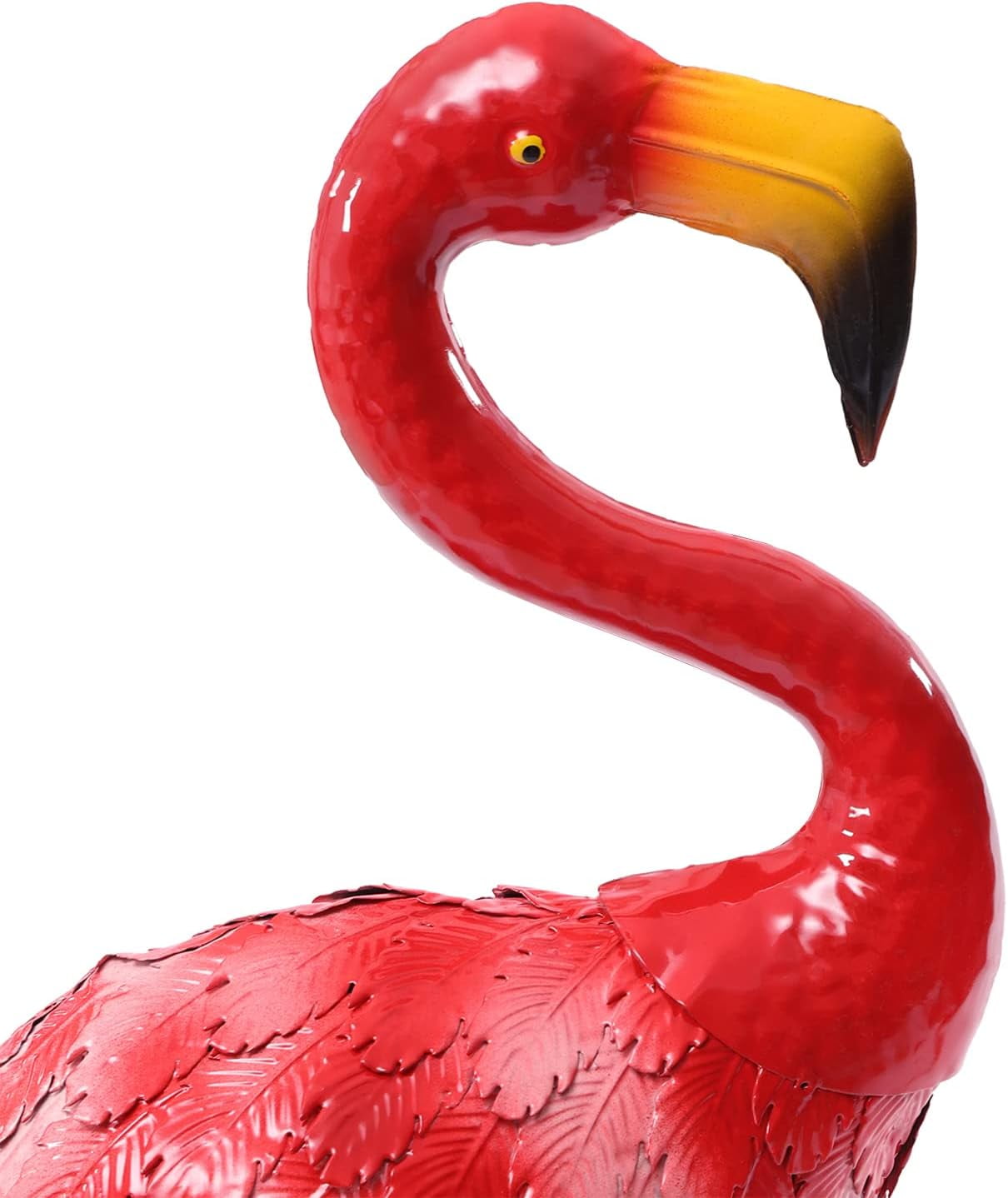2Pcs Metal Flamingo Garden Statues Red and Pink Flamingo Sculptures Flamingo Figurine Set Yard Art Outdoor Sculptures for Home Patio Lawn Backyard Decor