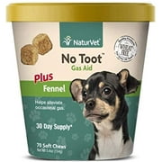 NaturVet No Toot Gas Aid for Dogs, 70 Soft Chews