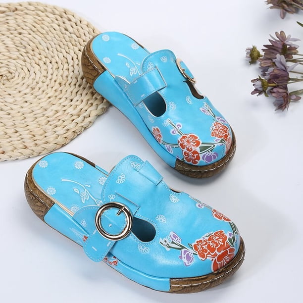 2022The Newr Shoes Zapatillas de flores Chanclas hechas a mano en la plataforma Fashon para mujer Zapatillas de mujer de talla grande 35-4343 Gao Jinjia LED