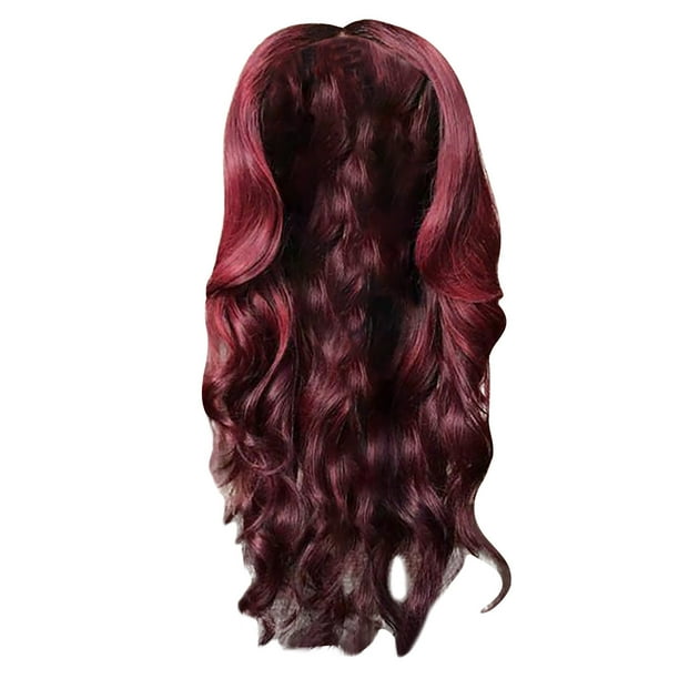Pisexur Belleza Maquillaje Peluca de cabello rizado pequeño para mujer, con rizos ondulados, alisable y doblable, de 75 cm (borgoña)para mujeres y hombres