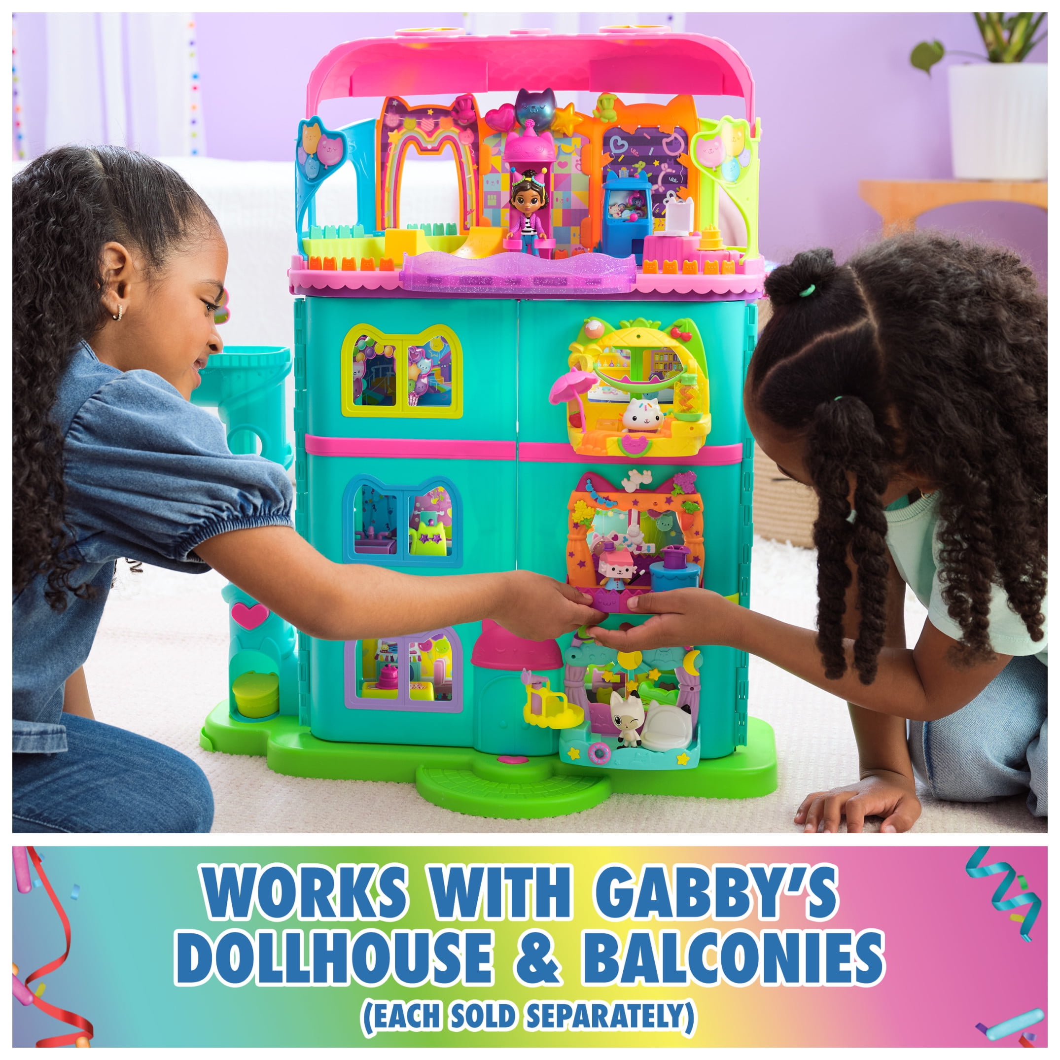 Gabby’s Dollhouse, Party Room Playset with Toy Figures, Furniture & Accessories